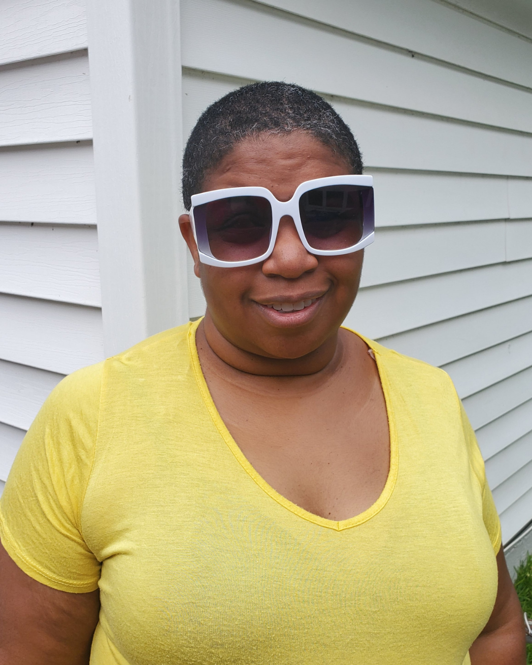 image of women wearing white shades